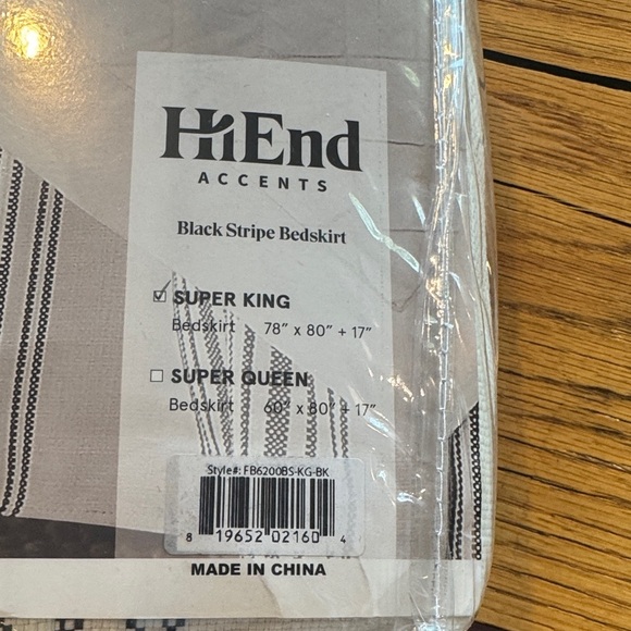 HiEnd Accents Black Stripe Bedskirt - Picture 2 of 4